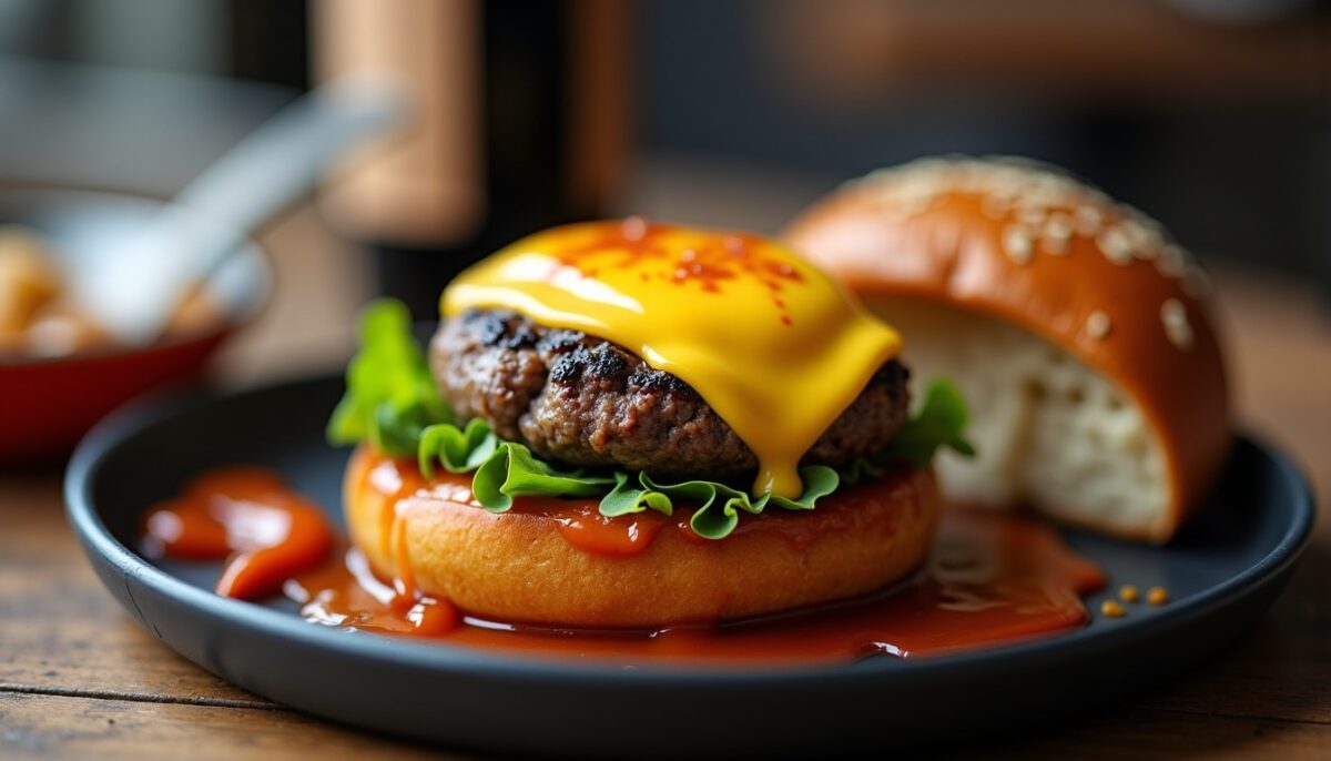 Burger à la raclette et sa sauce savoureuse : la recette parfaite pour un plaisir gourmand et chaleureux