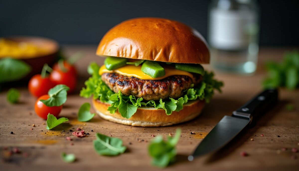 Burger au poulet et avocat : une recette gourmande et saine à découvrir